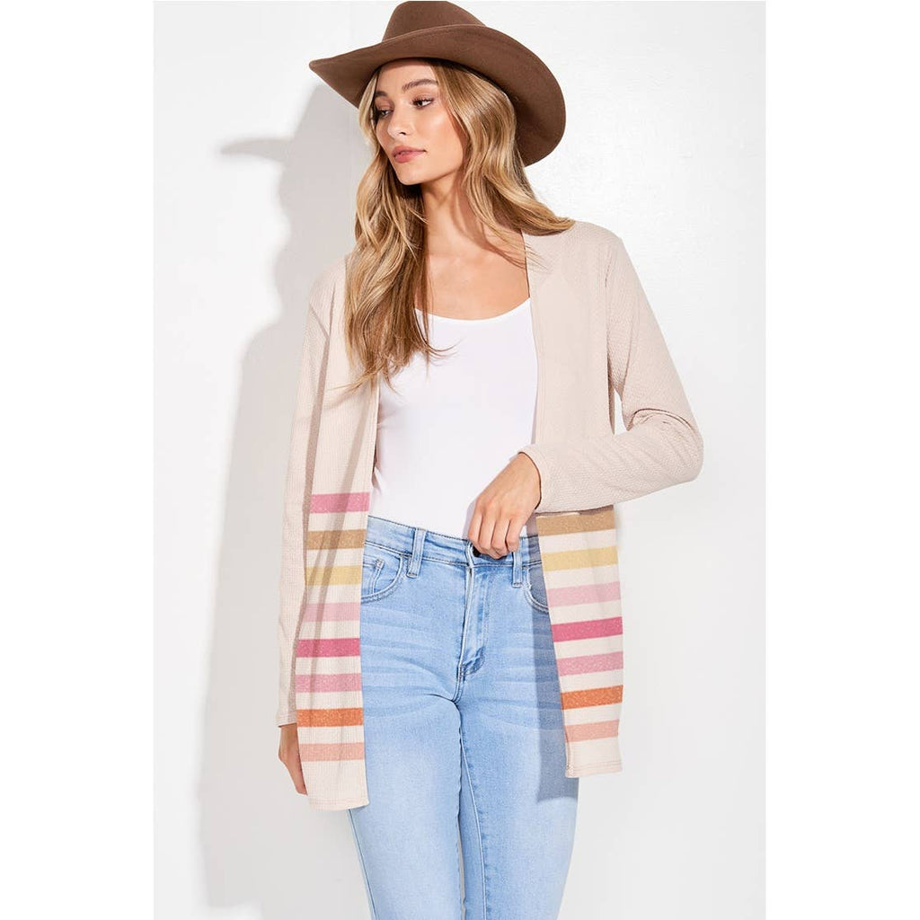 Stripe knit cardigan (S-L)