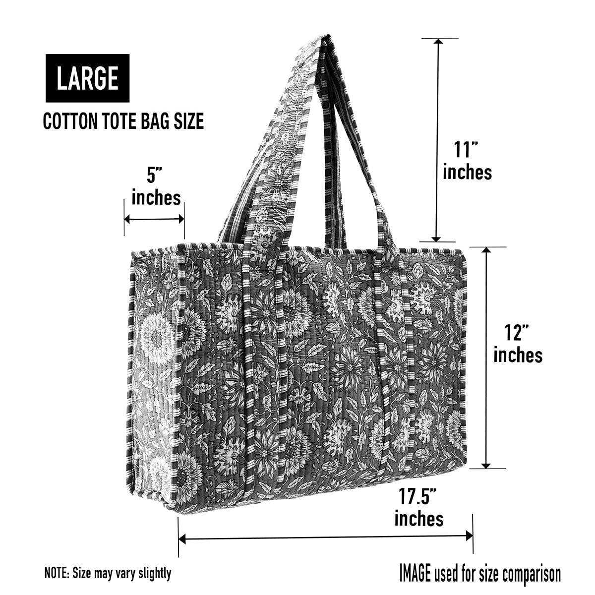 The Tracie Cotton Block Print Tote Bag