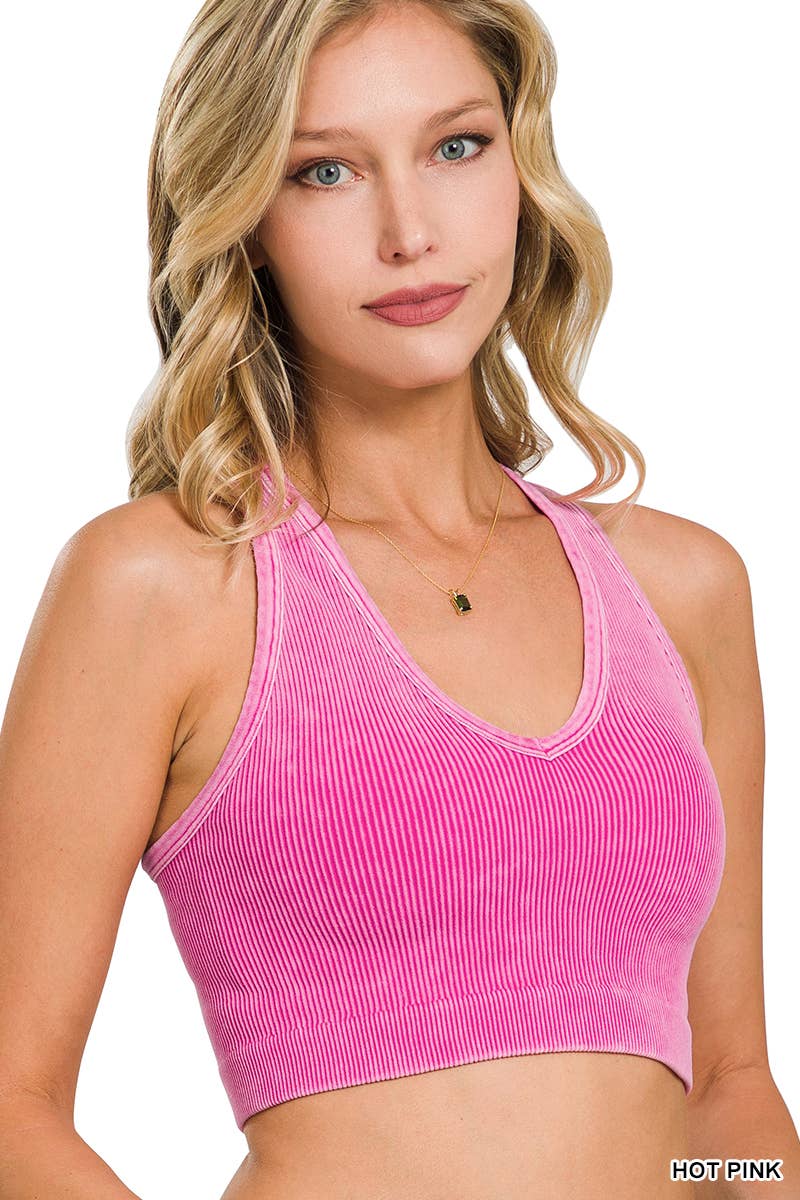 Premium Washed Seamless Rib Crop Tank (S/M or L/XL)(3 Colors)