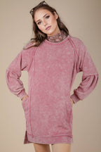 The Lindie Mineral Washed Casual Mini Dress (S-L)(2 Colors)