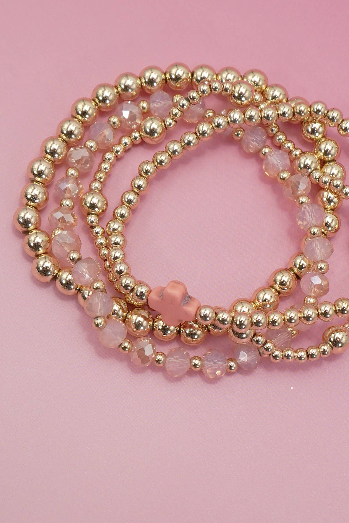 BOHO CROSS MULTI COLORFUL BEADED STRETCH BRACELET (2 Colors)