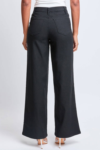 Black Hyperstretch High Rise Wide Leg Pants (S-XL)