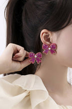 SEED BEAD BOW RIBBON BEADED EARRINGS (2 Colors)