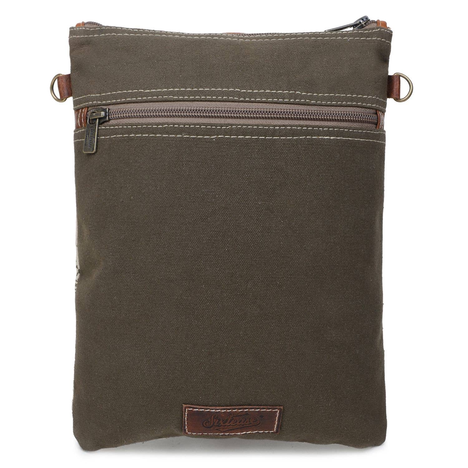 Sixtease Bags USA - Canvas  Leather Women's Crossbody - Dun/Raw Umber Bag