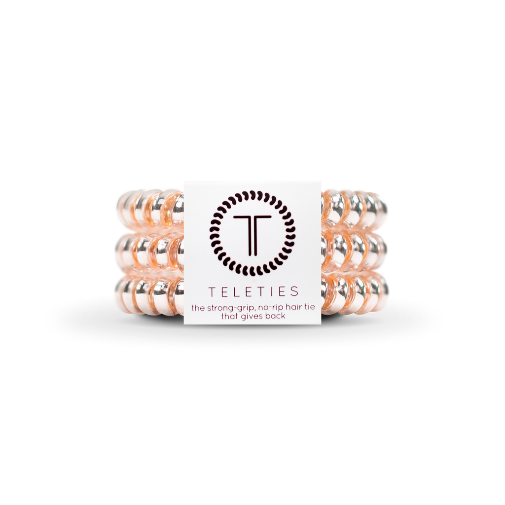 TELETIES - Spiral Hair Coils | Small | Millennial Pink Hair Ties