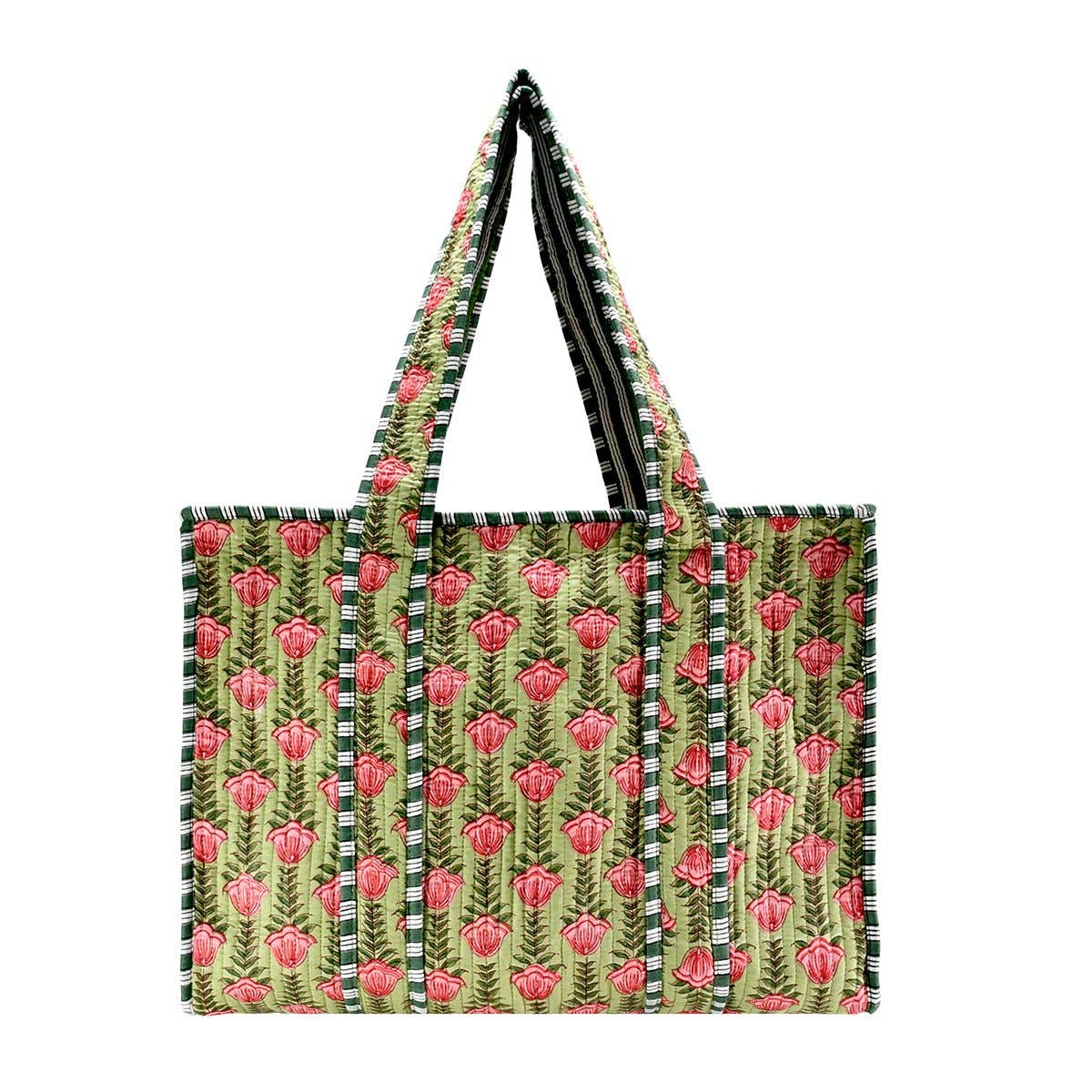 The Leisha Cotton Block Print Tote Bag