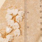Pearl Flower Charms Chain Dangle Earrings
