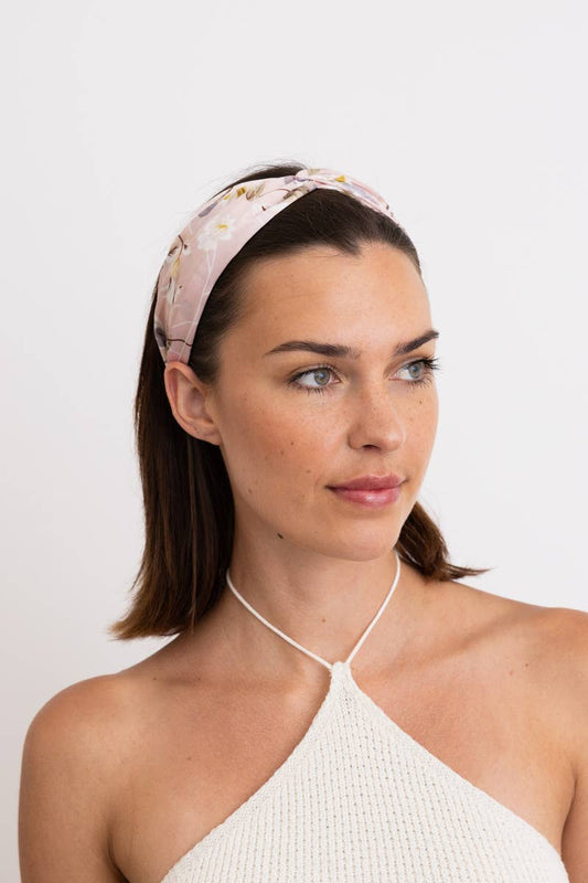 Blush Satin Floral Headband