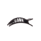 TELETIES - Flat Rectangle Hair Clip | Small | Jet Black Quilted