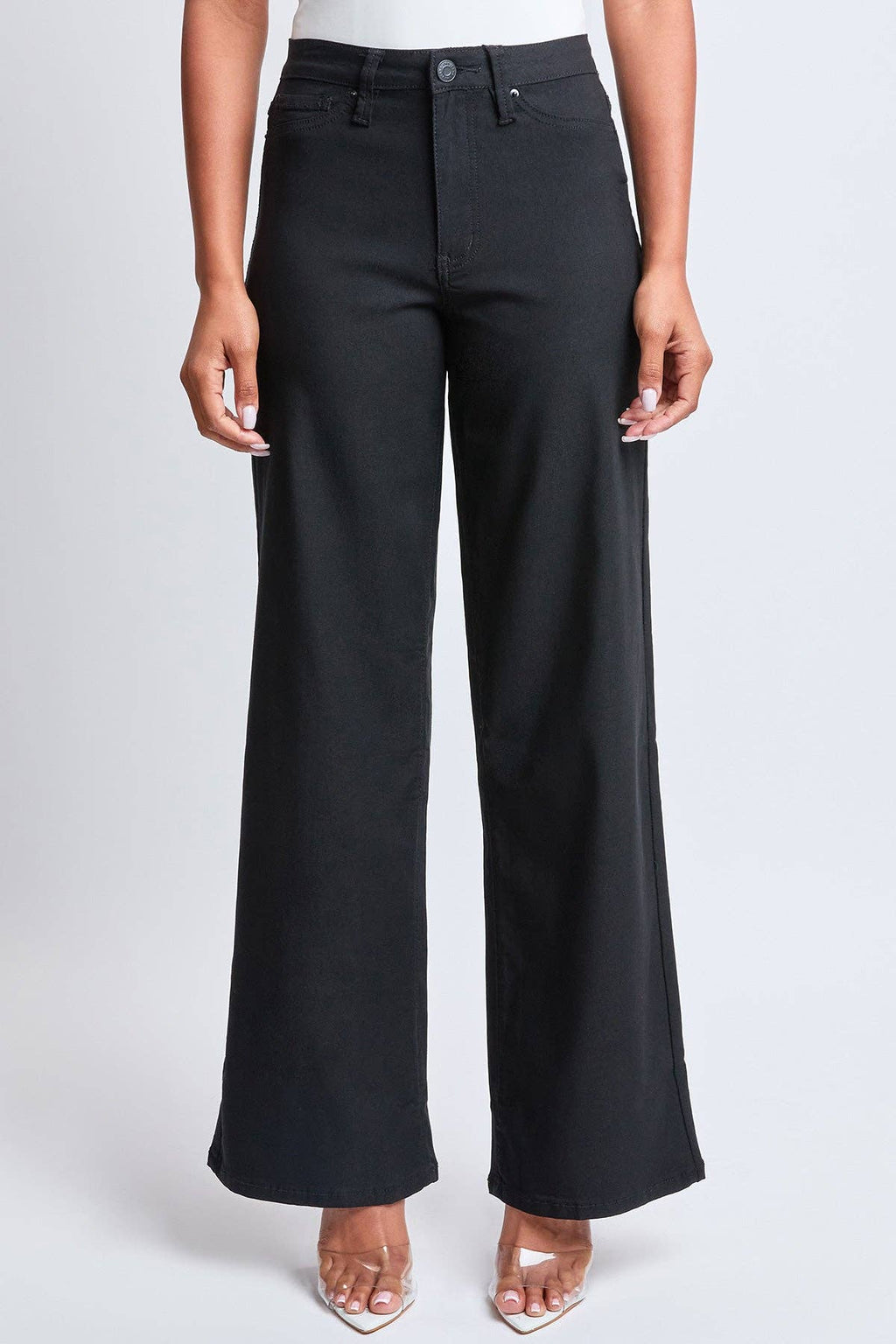 Black Hyperstretch High Rise Wide Leg Pants (S-XL)