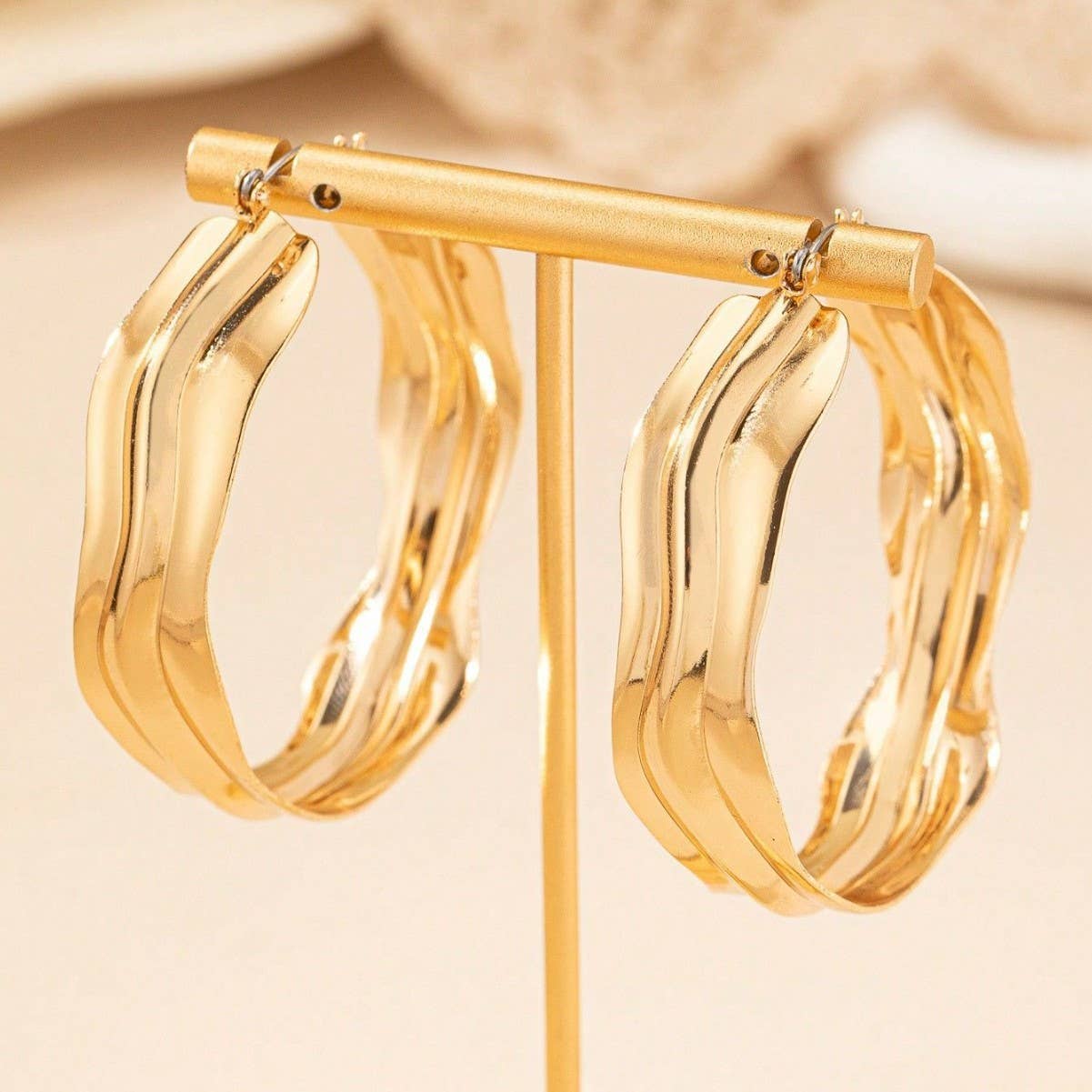 18K STAINLESS STEEL WATERPROOF TARNISH FREE HOOPS