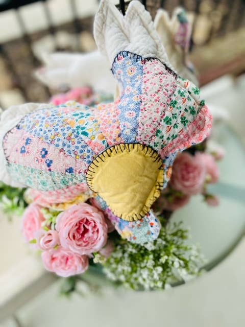 SALE!!! Vintage Fabric Easter Bunny made from upcycled quilts