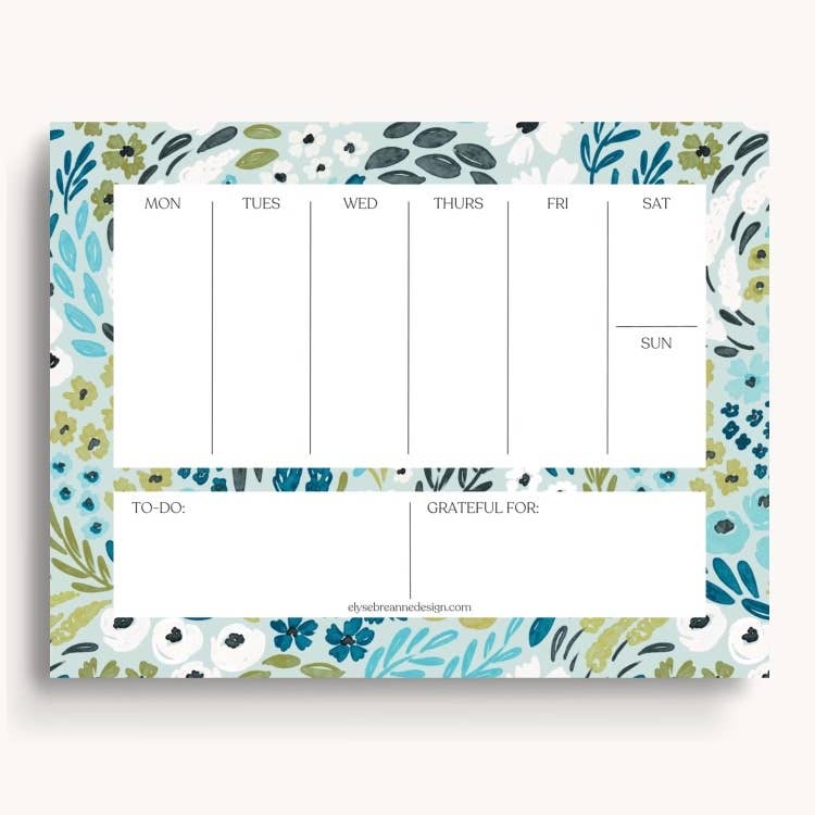 Waterfall Floral Weekly Planner Notepad, 8.5x11 in.