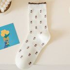 BREATHABLE FLORAL COTTON SOCKS
