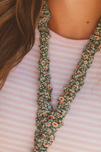 Green Floral Lanyard