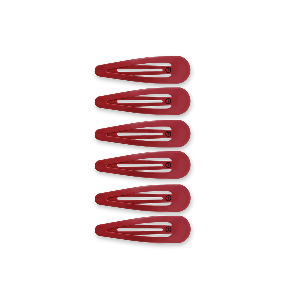 TELETIES - Burgundy Wild Side Snap Clips (6Ct)
