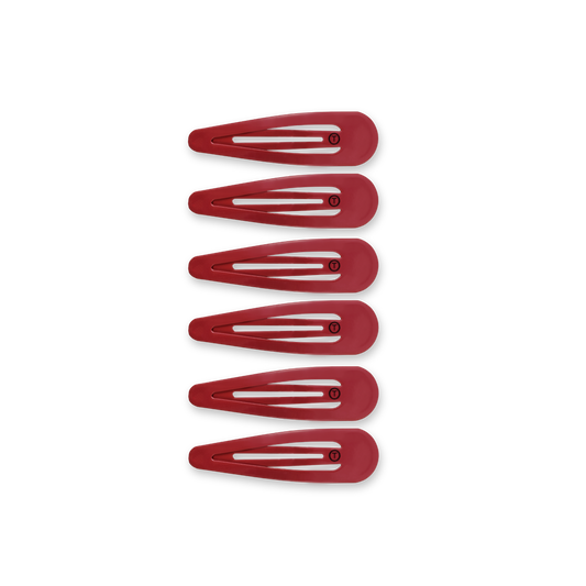 TELETIES - Burgundy Wild Side Snap Clips (6Ct)