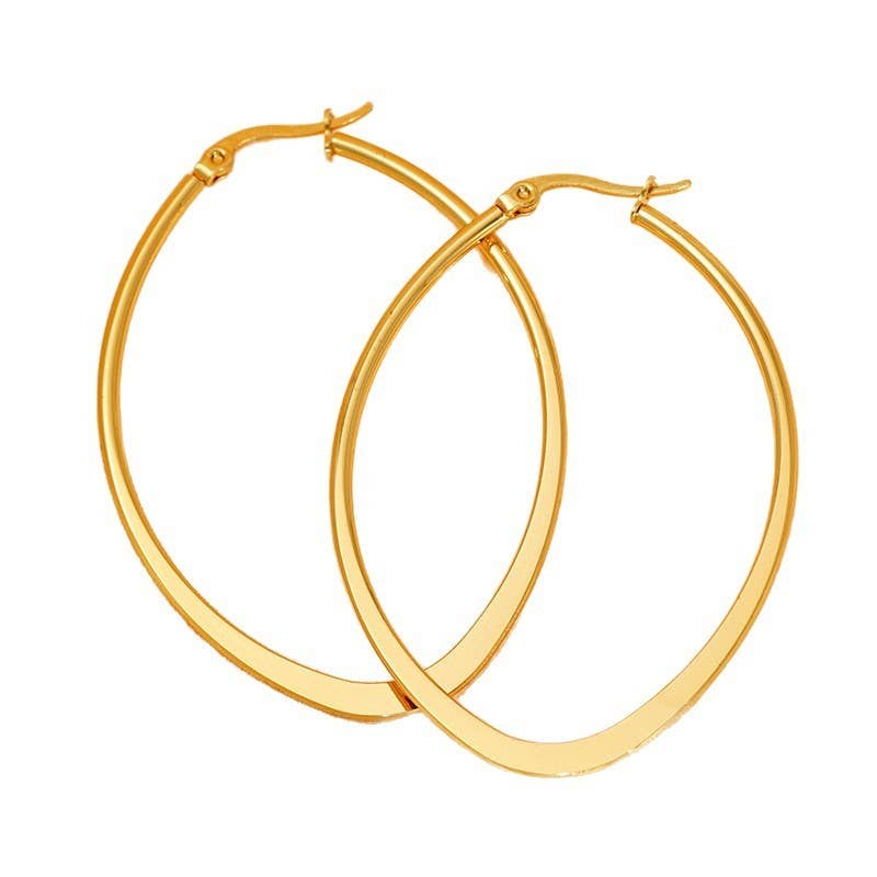 18K STAINLESS STEEL WATERPROOF TARNISH FREE HOOPS