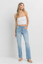 Jelly “Mom” Jeans - Straight with Knee Rips (1-13)