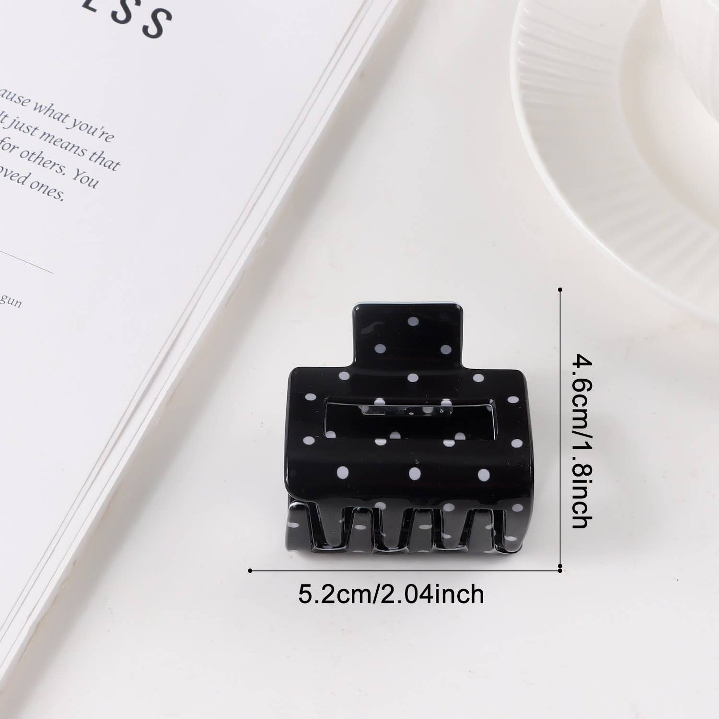 Classic Polka Dot Square Claw Clip