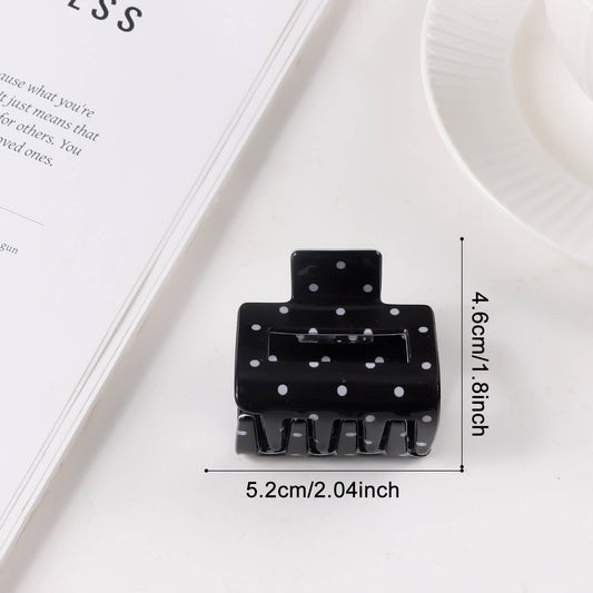 Classic Polka Dot Square Claw Clip