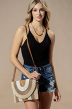 SALE! Metallic Lined Straw Clutch & Crossbody Bag (2 Colors)
