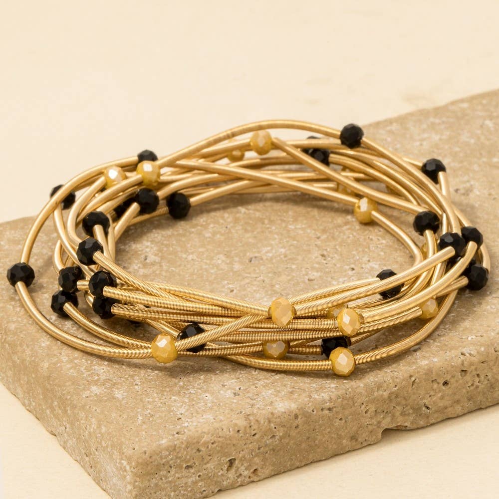 Game Day Beads Metallic Elastic Bracelet Set (2 color options)
