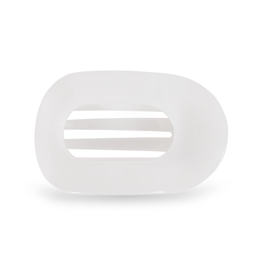 TELETIES - Round Flat Hair Clip | Medium | Coconut White
