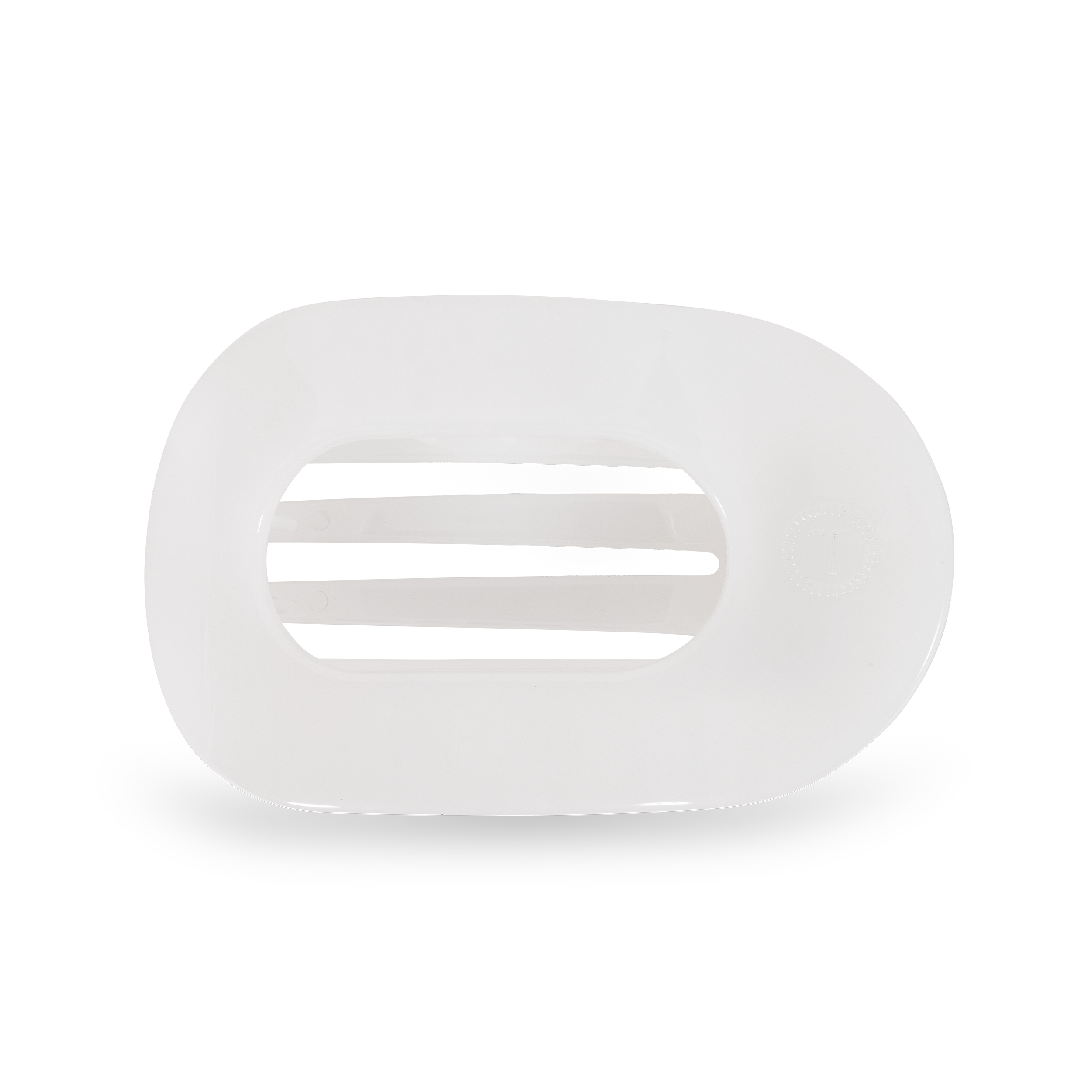 TELETIES - Round Flat Hair Clip | Medium | Coconut White