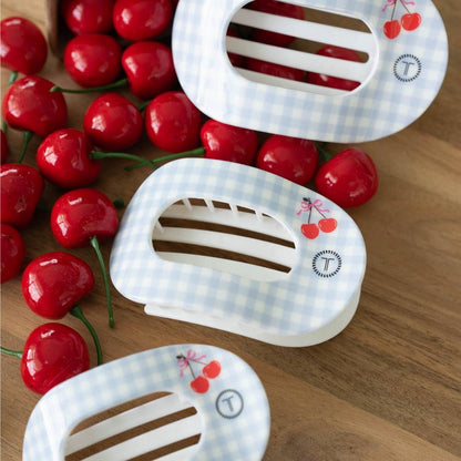 🍒TELETIES - Flat Round Hair Clip | Large | Basket of Cherries