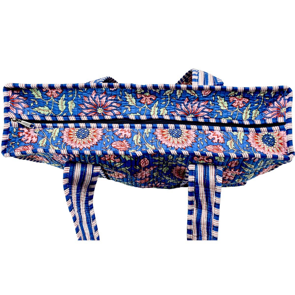 The Deena Cotton Block Print Tote Bag- Small