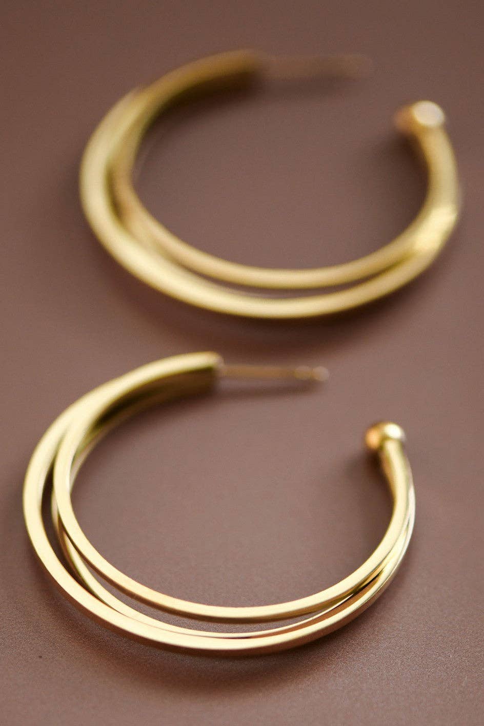 18K Gold Plated Waterproof Stainless Steel Hoop Earrings