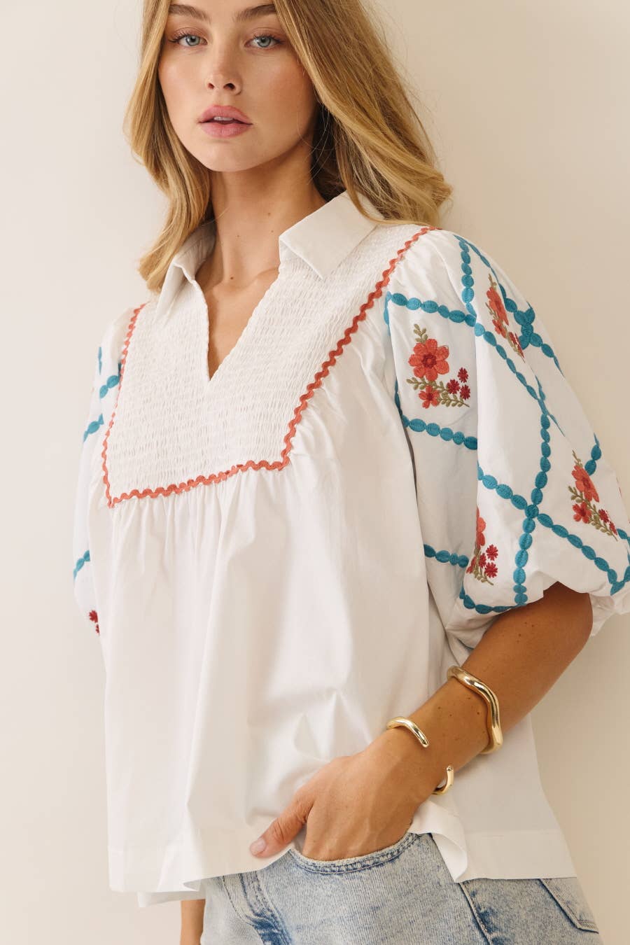 The Jaycee Cotton Poplin Top (S-L)