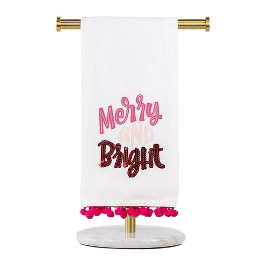 SALE! Merry & Bright Pom Pom Hand Towel