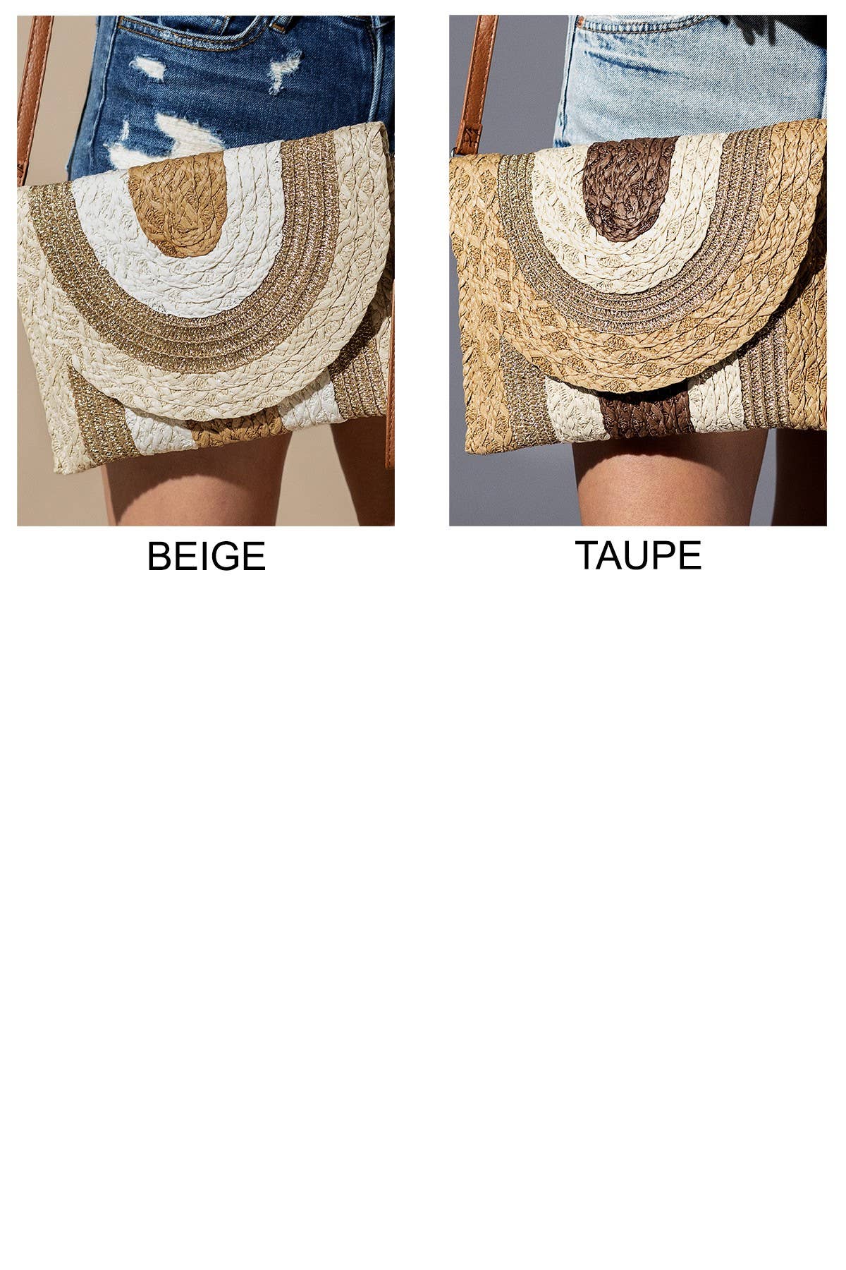 SALE! Metallic Lined Straw Clutch & Crossbody Bag (2 Colors)