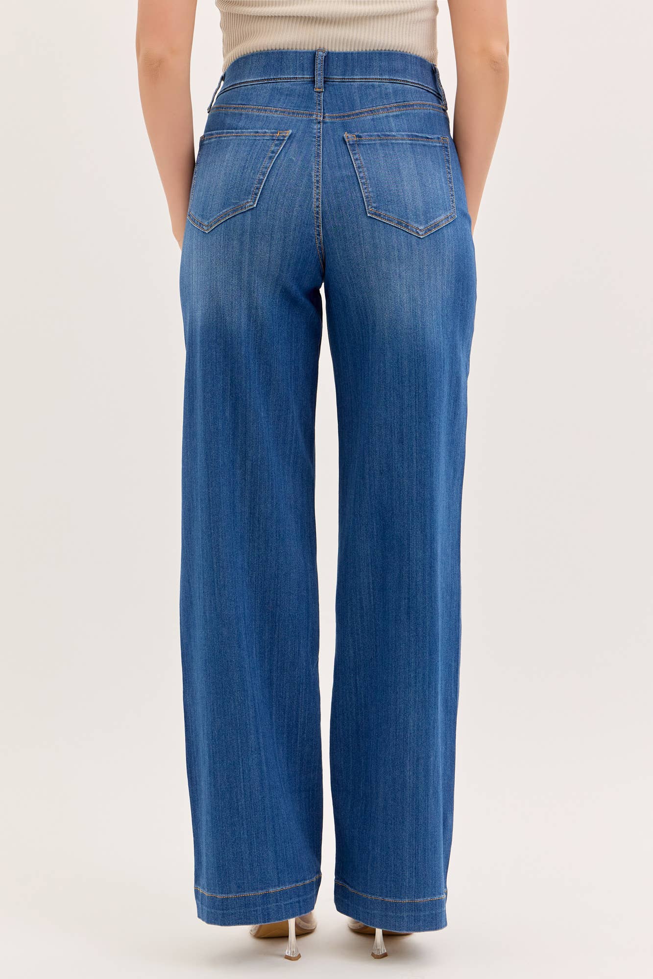 Cello Jeans - Comfort Medium High Rise Pull-On Wide Leg Denim (S-XL)