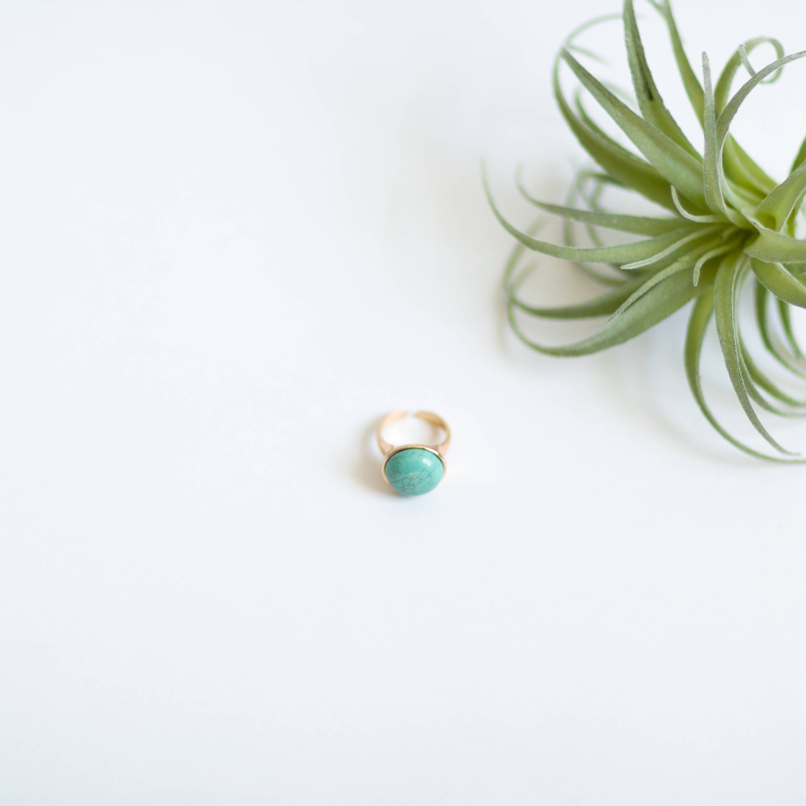 The Gemma Ring- Turquoise & Gold Ring