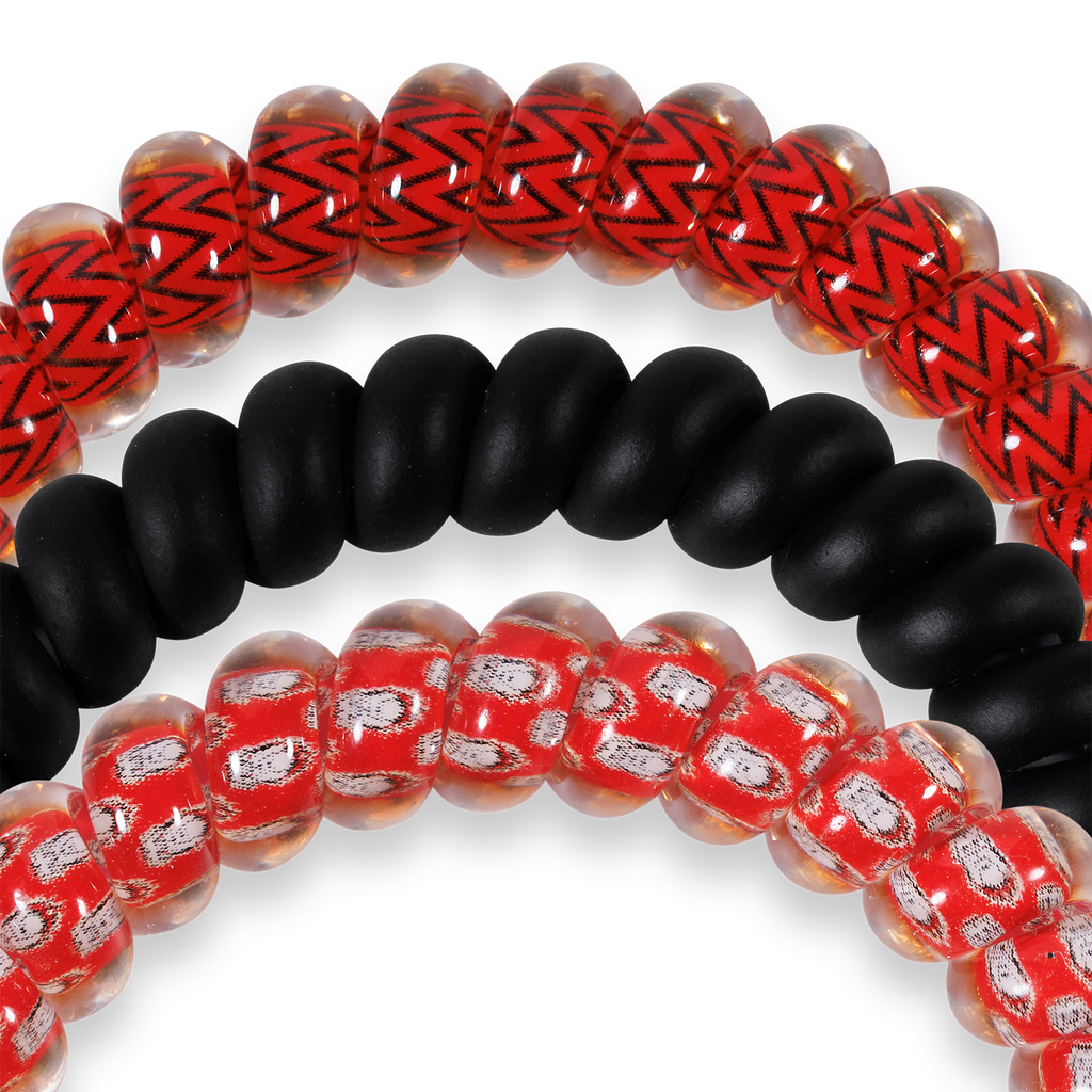 TELETIES - Spiral Hair Coils | Small | Go Dawgs! Hair Ties