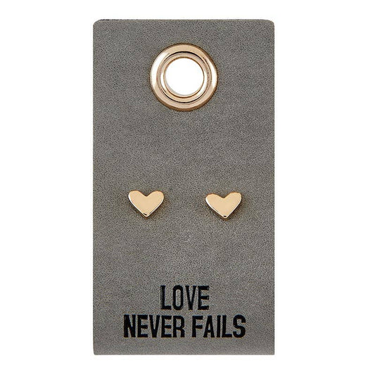 Faithworks- Leather Tag Earrings - Heart