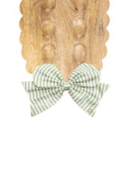 Mary Square - Fabric Bow | Green Stripe