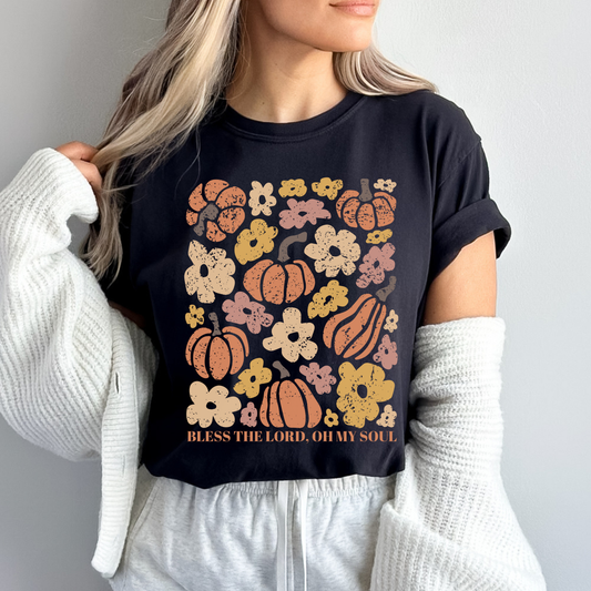 Bless The Lord Oh My Soul Comfort Colors Pumpkin Graphic Tee (S-4X)