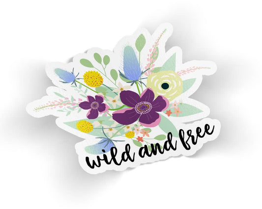 Quotable Life - Wild and Free Floral Sticker