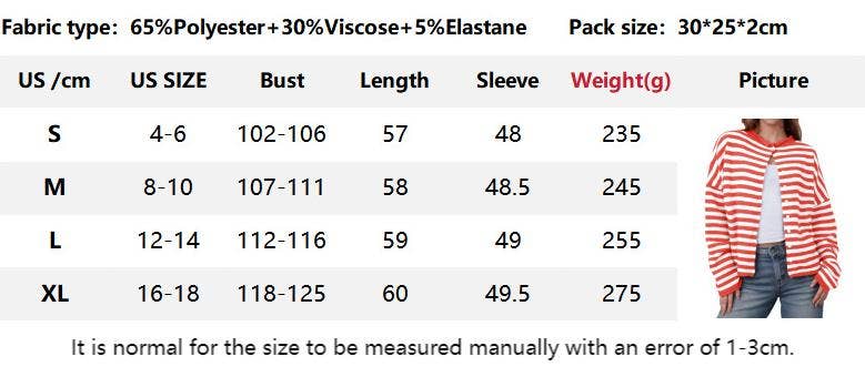 Striped Color Block Cardigan Sweater | Long Sleeve Casual Open Front (S-XL)