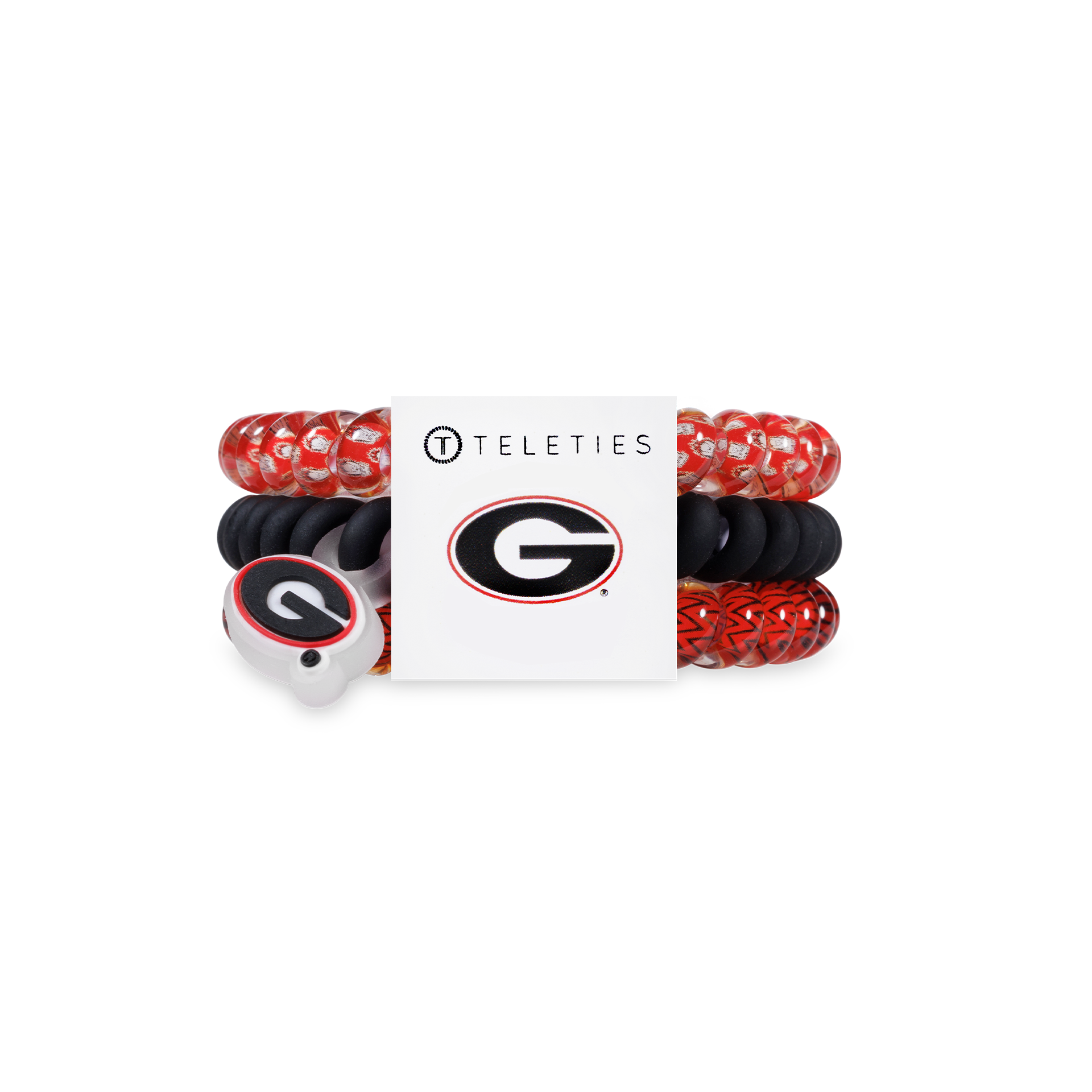 TELETIES - Spiral Hair Coils | Small | Go Dawgs! Hair Ties