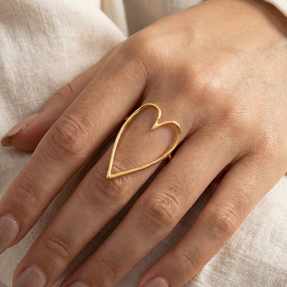 Heart Cut Out Ring (Gold or Silver)
