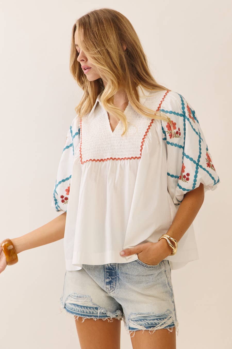 The Jaycee Cotton Poplin Top (S-L)