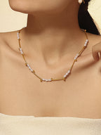Nera 18K Gold Non-Tarnish Petite Pearl Chain Necklace