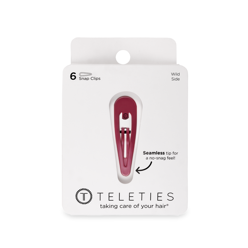 TELETIES - Burgundy Wild Side Snap Clips (6Ct)