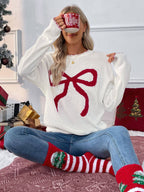 Bow Knit Sweater Holiday Pullover (S-XL)