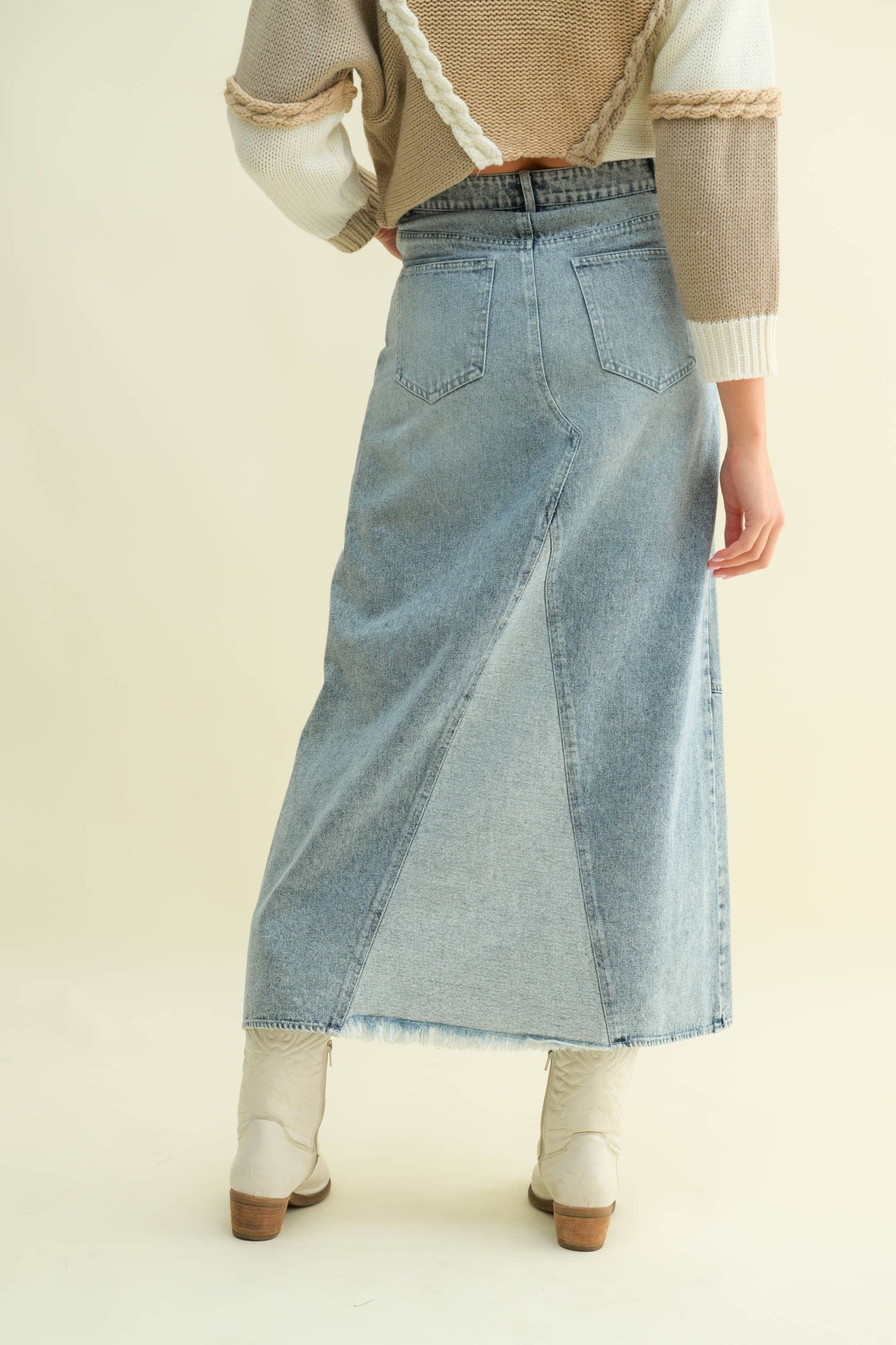 The Malloree Maxi Denim Skirt (S-L)